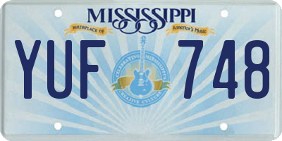 MS license plate YUF748