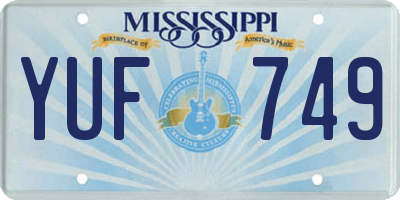 MS license plate YUF749