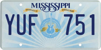MS license plate YUF751