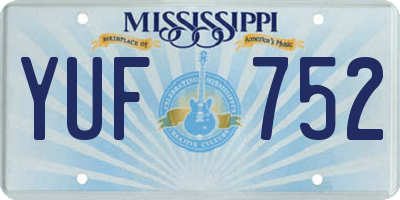 MS license plate YUF752