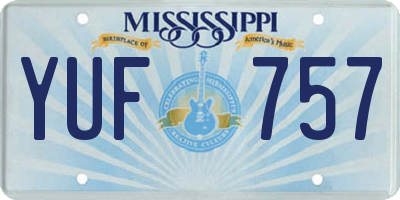 MS license plate YUF757