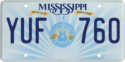 MS license plate YUF760