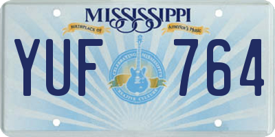 MS license plate YUF764