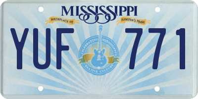 MS license plate YUF771