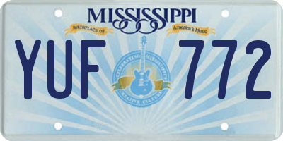 MS license plate YUF772