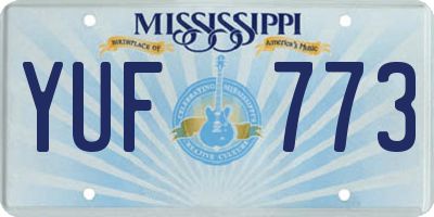 MS license plate YUF773