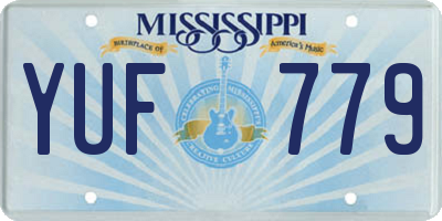 MS license plate YUF779
