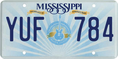 MS license plate YUF784
