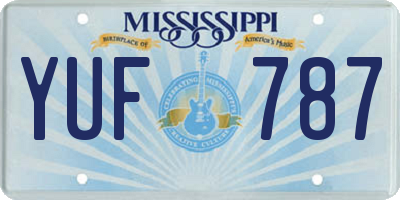 MS license plate YUF787