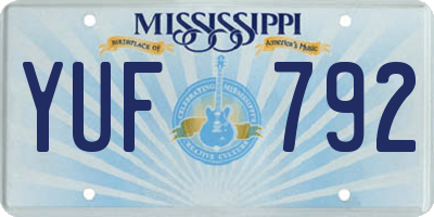 MS license plate YUF792