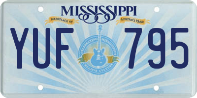 MS license plate YUF795