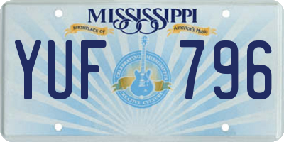 MS license plate YUF796