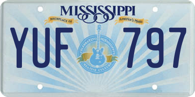 MS license plate YUF797