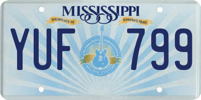 MS license plate YUF799