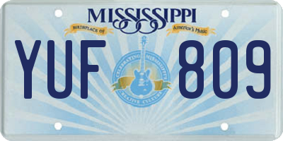 MS license plate YUF809