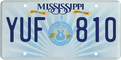 MS license plate YUF810