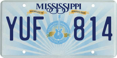 MS license plate YUF814