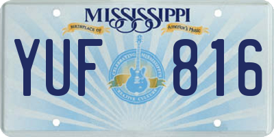 MS license plate YUF816