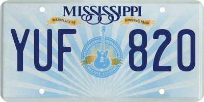 MS license plate YUF820