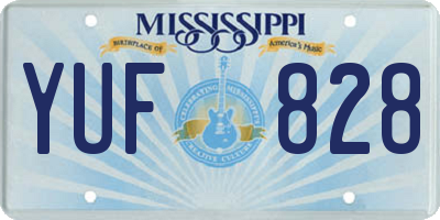 MS license plate YUF828