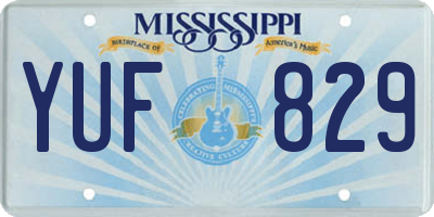 MS license plate YUF829