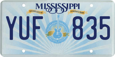 MS license plate YUF835