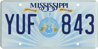 MS license plate YUF843