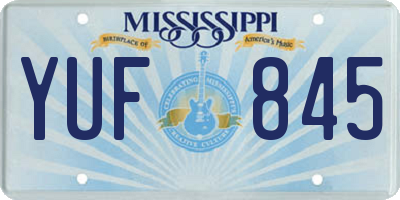 MS license plate YUF845