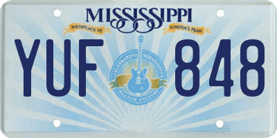 MS license plate YUF848