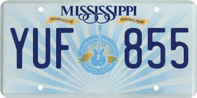 MS license plate YUF855