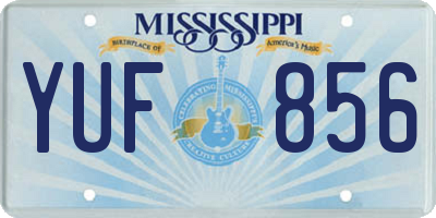 MS license plate YUF856