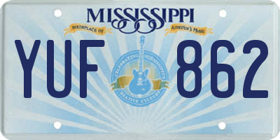 MS license plate YUF862