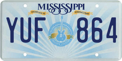 MS license plate YUF864