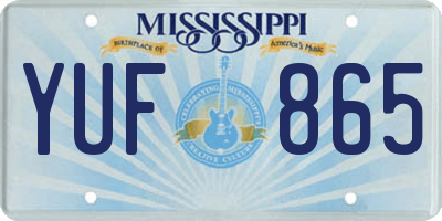MS license plate YUF865