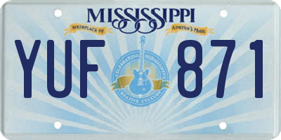 MS license plate YUF871