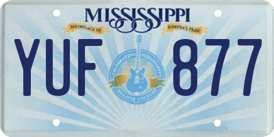 MS license plate YUF877