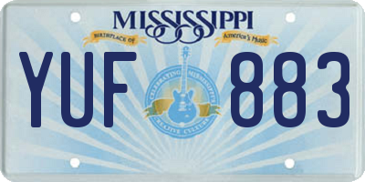 MS license plate YUF883