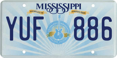 MS license plate YUF886