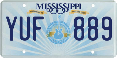 MS license plate YUF889