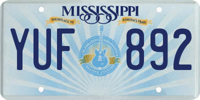 MS license plate YUF892