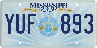 MS license plate YUF893