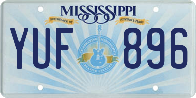 MS license plate YUF896