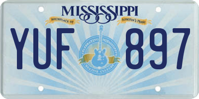 MS license plate YUF897