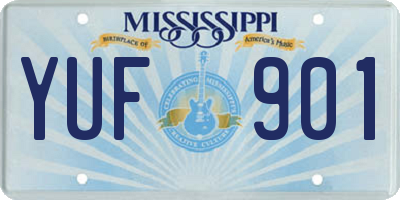 MS license plate YUF901