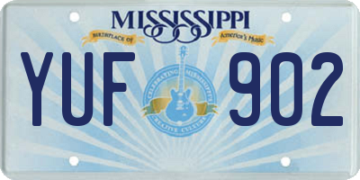 MS license plate YUF902