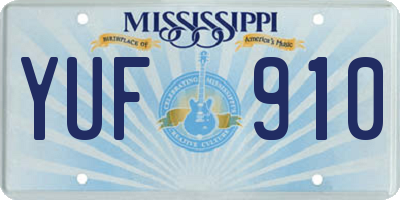 MS license plate YUF910