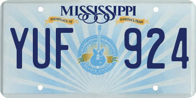 MS license plate YUF924