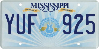 MS license plate YUF925