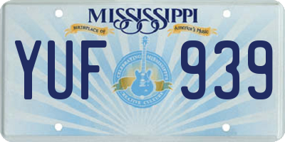 MS license plate YUF939