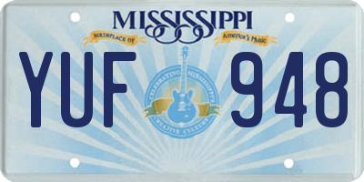 MS license plate YUF948